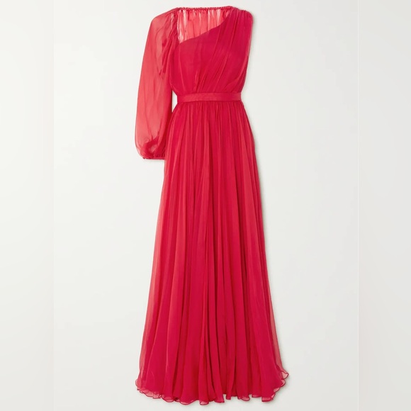 Alexander McQueen Silk Chiffon One-Shoulder Gown Size:38(US:2-4)